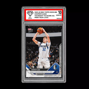 Graded 10 Cooper Flagg RC Rookie Card 2025-26 NBA Topps Now #86 Dallas Presale Basketball