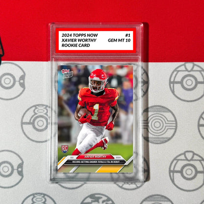 GRADED 10 Xavier Worthy RC Rookie Card 2024 TOPPS NOW Football #1 Chiefs Football