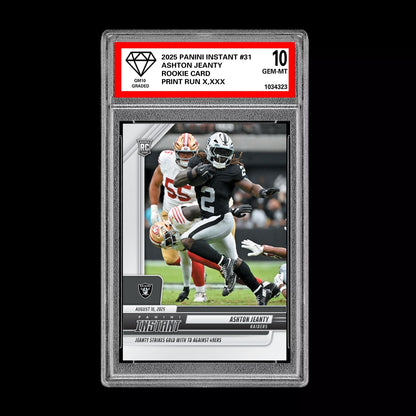 GM10 Graded 10 Ashton Jeanty RC ROOKIE SP 2025 Panini Instant NFL #31  Football