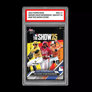 GRADED 10 Skenes Cruz Henderson 2025 Topps Now MLB The Show Cover RC Football