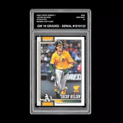 Graded 10 Jacob Wilson #240 RC Rookie Cup Card 2026 MLB Topps Athletics Baseball