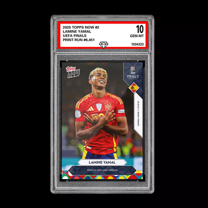 Graded 10 Lamine Yamal EUFA Nations League Soccer Card 2025 Topps NOW 2  Soccer