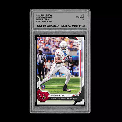 Graded 10 2026 Topps Now Jeremiyah Love Rookie RC PRESALE Football