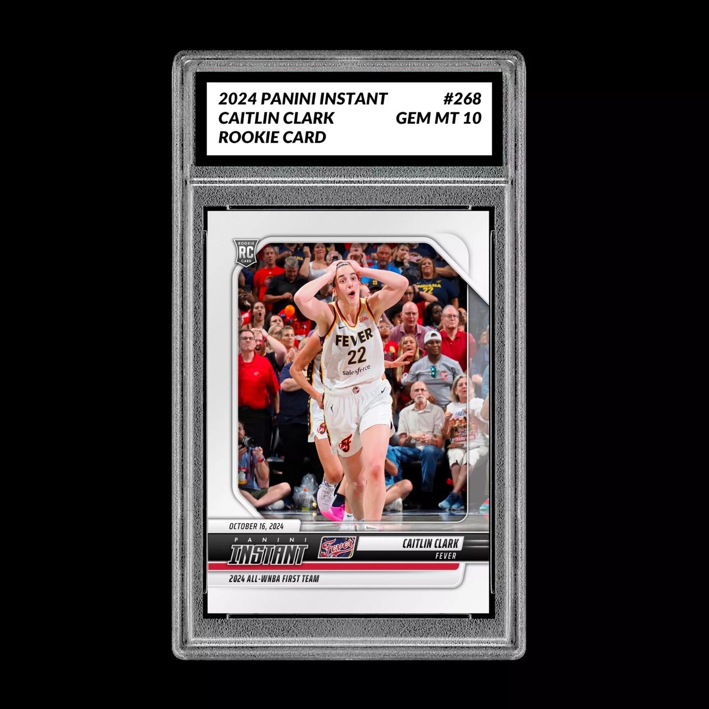 Graded 10 Caitlin Clark #268 RC Rookie Card WNBA All Team 2024 Panini Instant Basketball