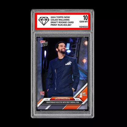 🐻 Graded 10 Caleb Williams Rookie 2024 Draft 1st Pick TOPPS NOW Card Bears RC Football