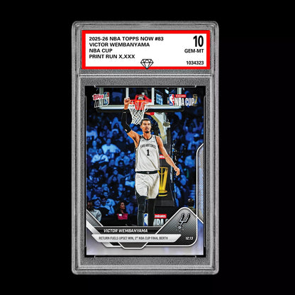 Graded 10 Victor Wembanyama 2025-26 Topps Now NBA Cup Final Card Presale Basketball