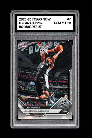 Graded 10 DYLAN HARPER ROOKIE RC 2025-26 TOPPS NOW  #7 Basketball - Presale Basketball