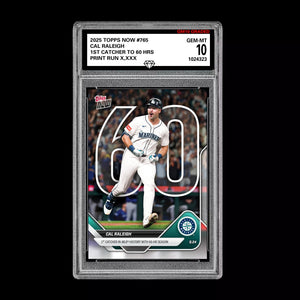 Graded 10 Cal Raleigh 60 HR Record 2025 Topps Now #765 Seattle Mariners  Baseball
