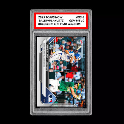 Graded 10 DRAKE BALDWIN /NICK KURTZ  ROY 2025 Topps Now #OS-2 Presale Baseball
