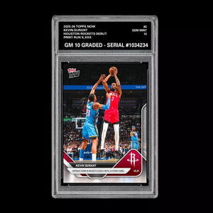 Graded 10 KEVIN DURANT #3 2025-26 TOPPS NOW Basketball ROCKETS - Presale Basketball
