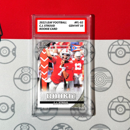 Graded 10 C.J. Stoud Rookie Card RC 2022 Leaf Football #FL-02 Football