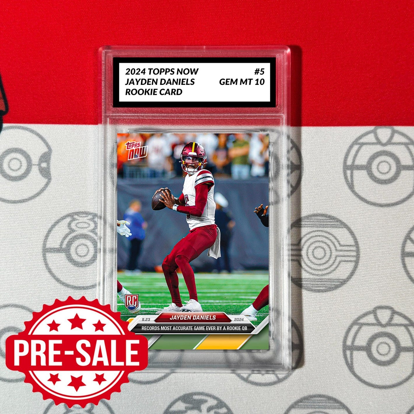 Graded 10 Jayden Daniels #5 RC ROOKIE - 2024 TOPPS NOW Football Card Baseball,Football