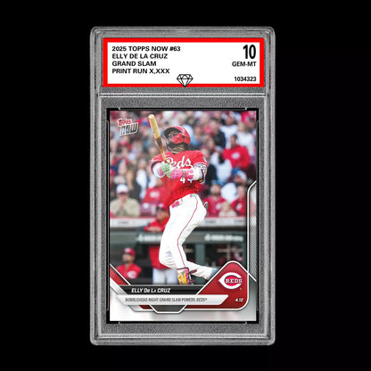 Graded 10 Elly De La Cruz 2025 Topps NOW Card 63 Grand Slam Bobblehead  Baseball