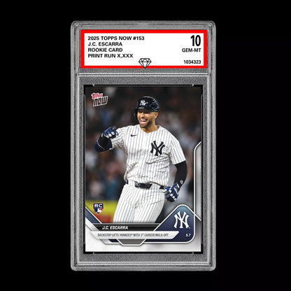 Graded 10 J.C. Escarra RC Rookie Card 2025 MLB Topps NOW Card 153 Baseball