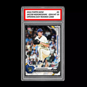 Graded 10 Jacob Misiorowski First MLB RC Rookie #4 2026 Topps Now Opening Day  Baseball