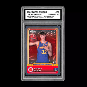 Graded 10 2024 COOPER FLAGG Topps Chrome RC Rookie McDonald’s All American #78 Basketball