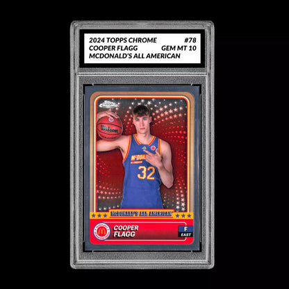 Graded 10 2024 COOPER FLAGG Topps Chrome RC Rookie McDonald’s All American #78 Basketball
