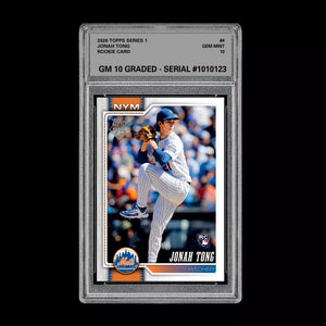 Graded 10 Jonah Tong Rookie Card RC 2026  Topps Series 1 New York Mets Baseball