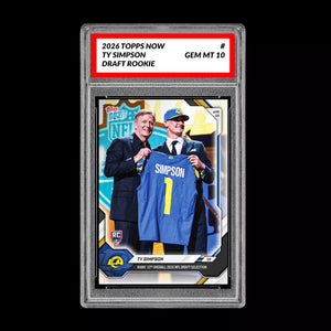 Graded 10 Ty Simpson 2026 TOPPS NOW RC Rookie Card Rams PRESALE Football