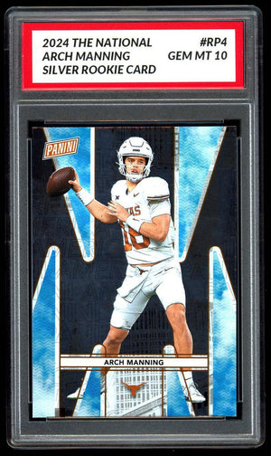 Graded 10 ARCH MANNING SILVER RC Rookie Card 2024 NATIONAL PROMO PACK #RP4 Football