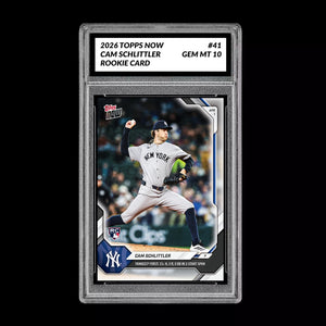 Graded 10 Cam Schlittler Rookie Card 41 2026 Topps NOW Yankees PRESALE Baseball