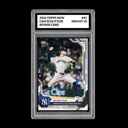 Graded 10 Cam Schlittler Rookie Card 41 2026 Topps NOW Yankees PRESALE Baseball