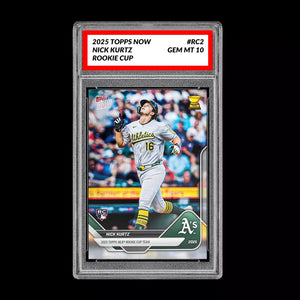 Graded 10 Nick Kurtz #RC2 2025 Topps Now Athletics Rookie Cup Baseball