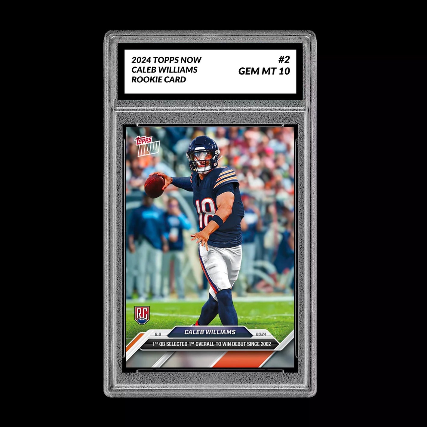 Graded 10 Caleb Williams #2 2024 Topps Now RC Rookie Card Debut Win Football