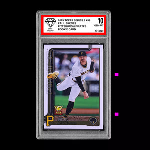 Graded 10 Paul Skenes 2025 Topps Series 1 Pittsburgh Pirates #98 Rookie Card Baseball
