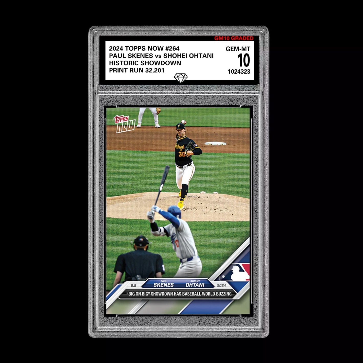 Graded 10 Paul Skenes vs Shohei Ohtani #264 2024 Topps Now RC Historic Showdown Baseball
