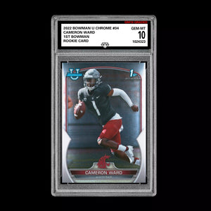 Graded 10 CAMERON CAM WARD 2022 Bowman Chrome University 1st #34 Rookie RC Draft Football
