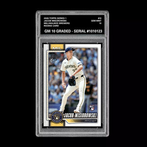 Graded 10 Jacob Misorowski #10  Rookie Card RC 2026  Topps Series 1 Brewers Baseball