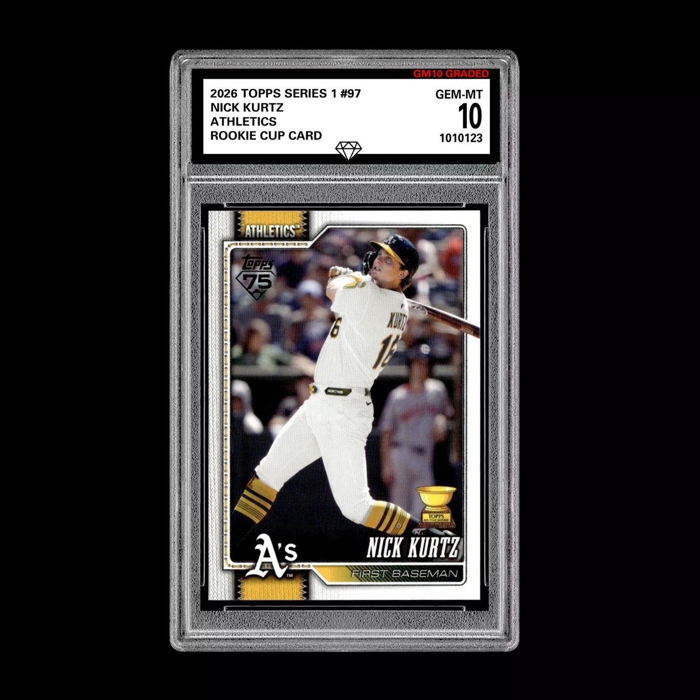 Graded 10 Nick Kurtz #97 RC Rookie Cup Card 2026 MLB Topps Athletics Baseball