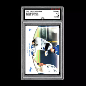Graded 10 SHOHEI OHTANI SB #50 - 2024 Topps 50/50 Card #98 Dodgers MLB History Baseball