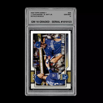 Graded 10 Jac Caglianone / Bobby Witt Jr. 2026  Topps Series 1 Royals Baseball