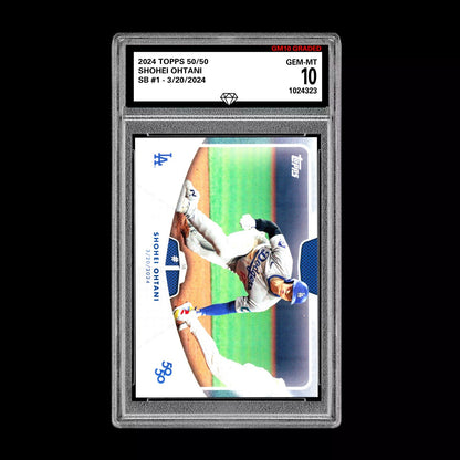 Graded 10 SHOHEI OHTANI SB #1 - 2024 Topps 50/50 Card #1 Dodgers MLB History Baseball