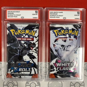 Graded 10 2025 Black Bolt & White Flare Art Set Sealed Booster Card Packs