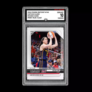 Graded 10 CAITLIN CLARK #144 RC Rookie Card 2024 Panini Instant Indiana Fever Basketball