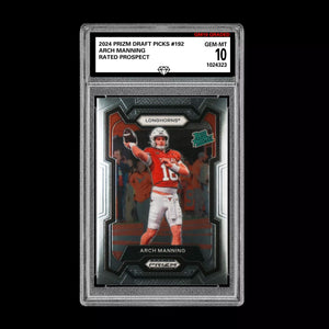 GRADED 10 2024 Prizm Draft Arch Manning RC ROOKIE TEXAS LONGHORNS #192 Football