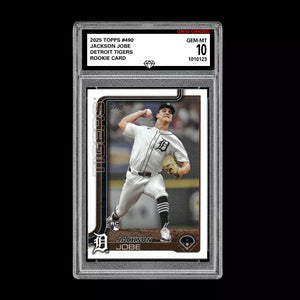 Graded 10 Jackson Jobe Rookie Card #490 2025 Topps Series 2 Detroit Tigers Baseball