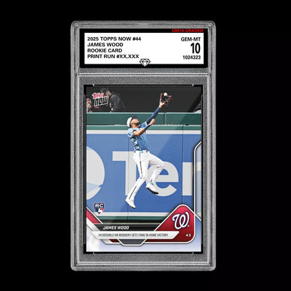 Graded 10 James Wood RC Rookie 2025 MLB TOPPS NOW Nationals Card 44  Baseball