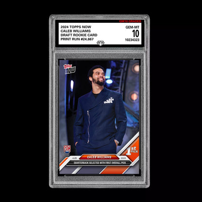 🐻 Graded 10 Caleb Williams Rookie 2024 Draft 1st Pick TOPPS NOW Card Bears RC Football