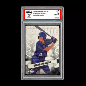 Graded 10 Ethan Holliday 2023 Leaf Draft #9 RC Rookie Baseball