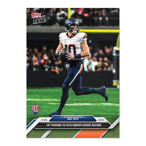 Graded 10 Bo Nix #13 2024 Topps NOW Football Denver Broncos Rookie RC Football