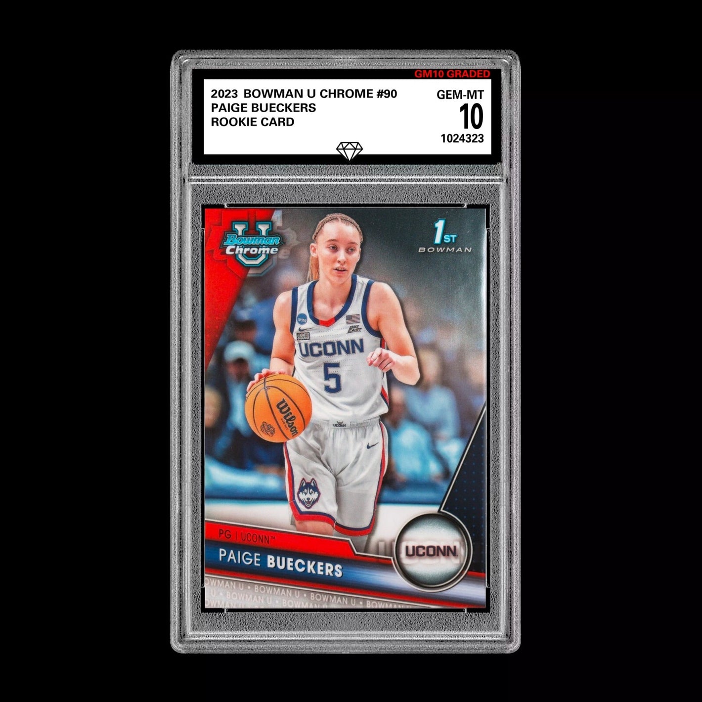 Graded 10 Paige Bueckers #90 2025 Bowman U University Chrome 1st RC Rookie Card Basketball