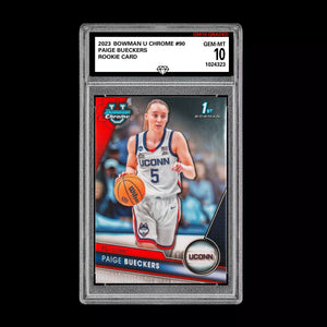 Graded 10 Paige Bueckers #90 2025 Bowman U University Chrome 1st RC Rookie Card Basketball