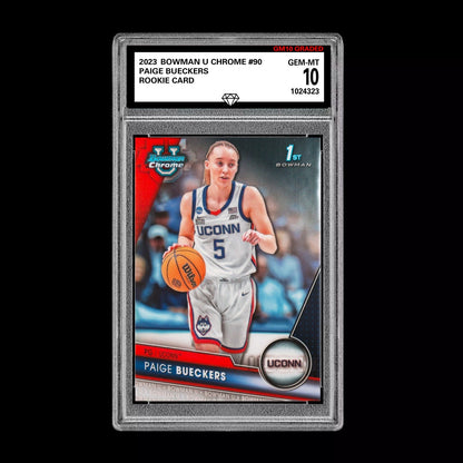 Graded 10 Paige Bueckers #90 2025 Bowman U University Chrome 1st RC Rookie Card Basketball