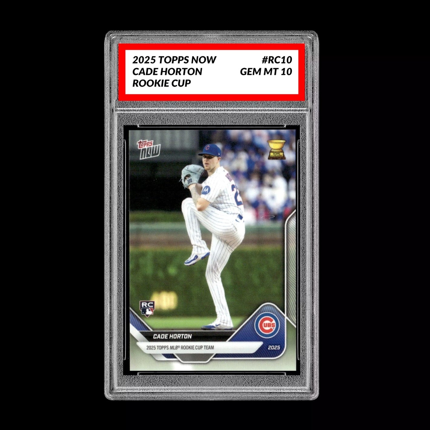 Graded 10 Cade Horton 2025 Topps Now Rookie Cup Chicago Cubs Baseball