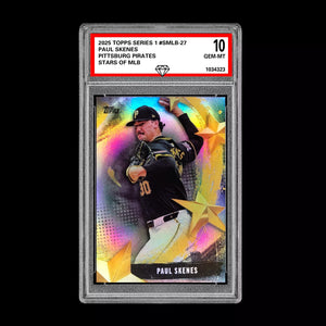 Graded 10 Paul Skenes 2025 Topps Series 1 Stars of MLB Insert Pirates #SMLB-27 Baseball