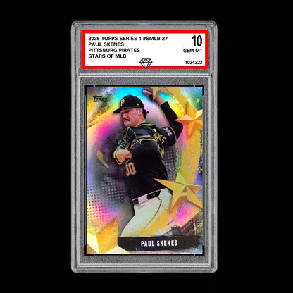 Graded 10 Paul Skenes 2025 Topps Series 1 Stars of MLB Insert Pirates #SMLB-27 Baseball